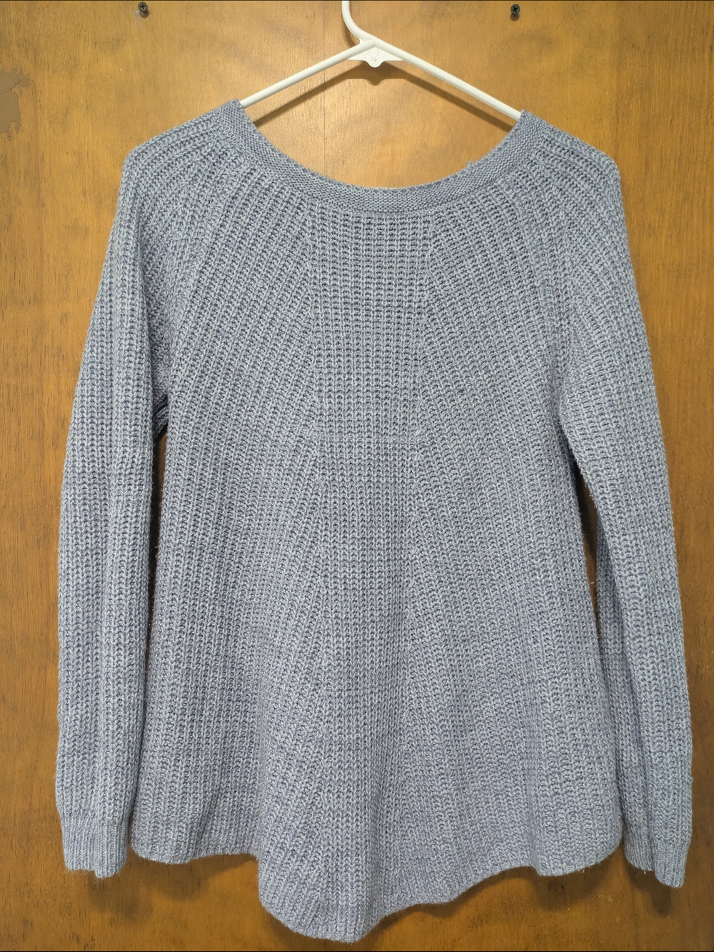 Women's Light Blue Knit Sweater - Classic Crewneck